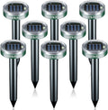 Mole Repellent Solar Powered 8 Pack Ultrasonic Spikes - Yard Protector