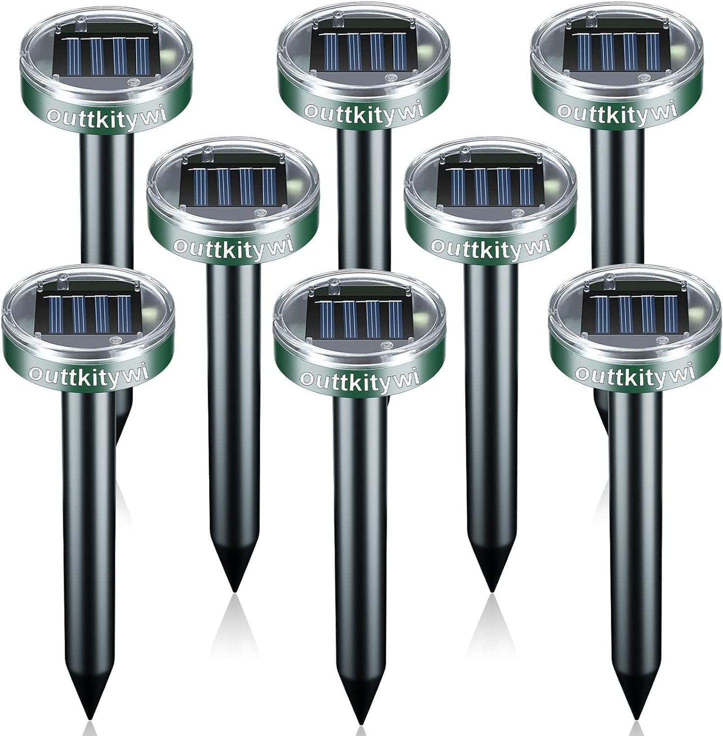 Mole Repellent Solar Powered Ultrasonic Deterrent Spikes 8 Pack