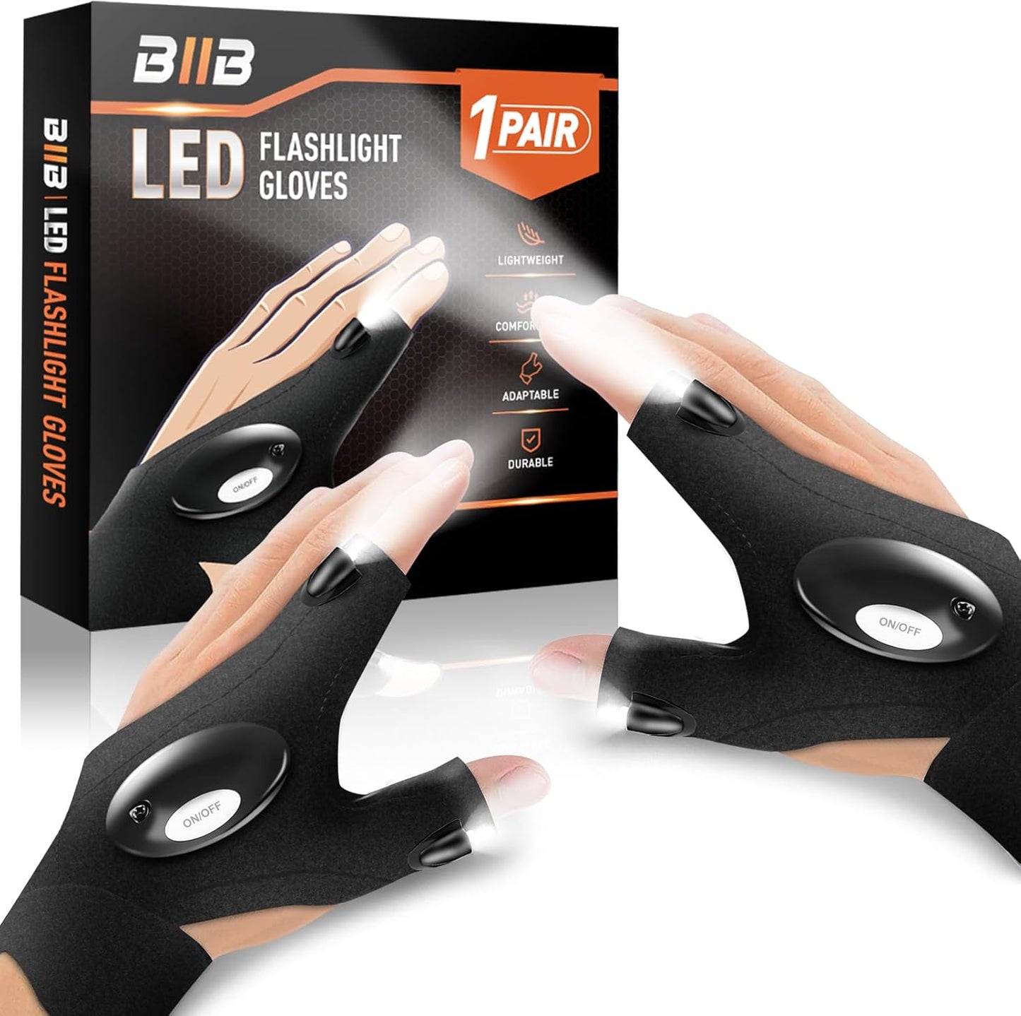 BIIB LED Flashlight Gloves - Illuminate Hands-Free