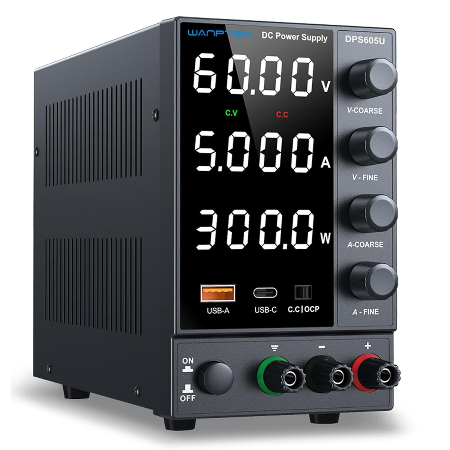 DC Power Supply with Encoder Knob for Adjustable Voltage 0-60V