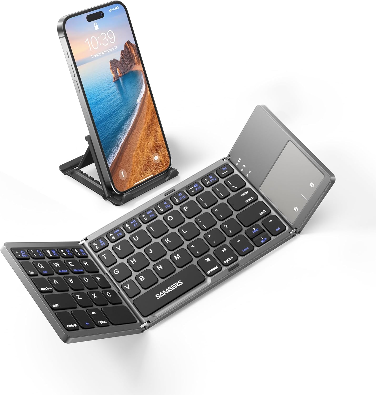 Samsers Foldable Bluetooth Keyboard with Touchpad for Travel