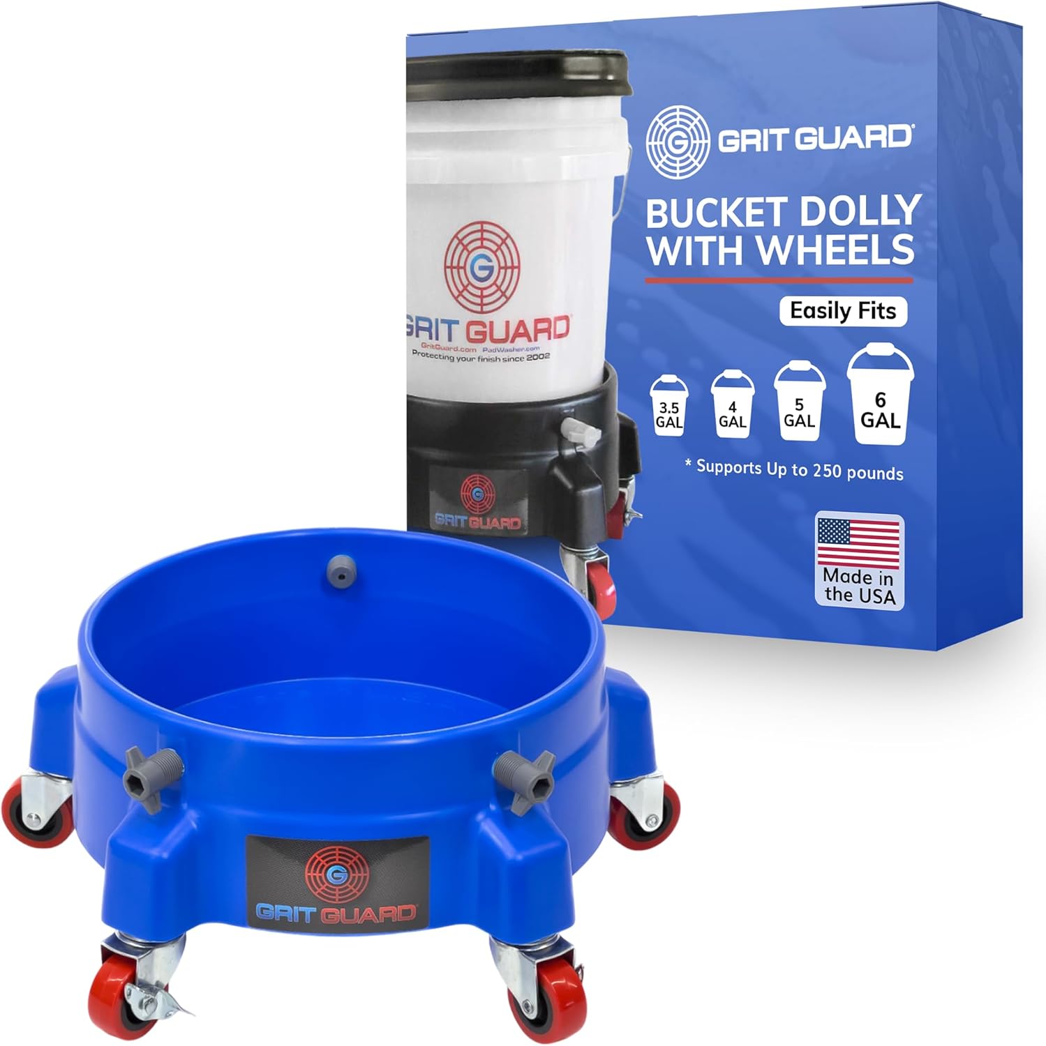 Grit Guard Bucket Dolly with Wheels for Easy Detailing Tasks