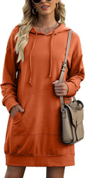 Hoodie Dress Sweatshirt Tunic - Comfortable Holiday Pullover Dress