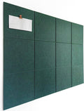 Aurora Green Felt Bulletin Board Tiles 12-Pack - Modern Wall Panels