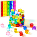 Meooeck Colored Acrylic Gem Cube Blocks - 100 Piece Rainbow Set