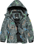 Boys Hooded Waterproof Ski Jacket - Fleece Lined Winter Coat