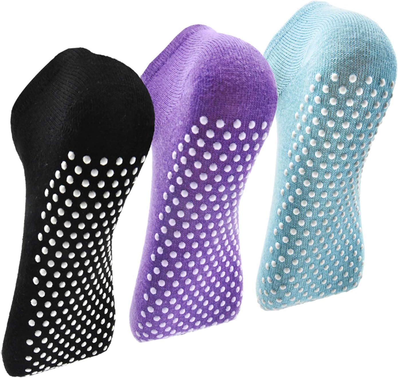 Non Slip Yoga Socks 6 Pairs - Grip for Women