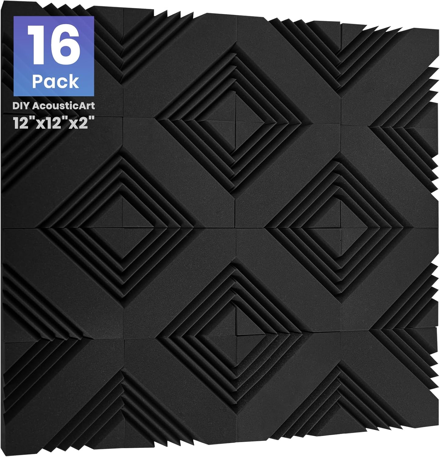 16 Pack DIY Creative Art Decor Acoustic Foam Panels for Soundproofing