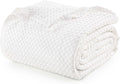 Utopia Bedding White 100% Cotton Waffle Blanket King - Lightweight