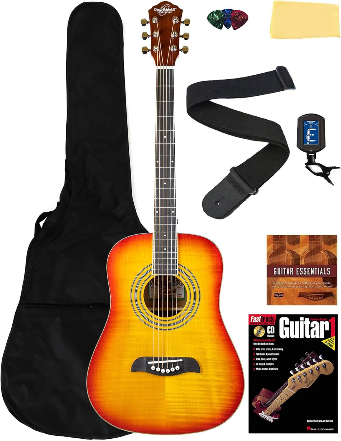 Oscar Schmidt Kids Acoustic Guitar - Learn-to-Play Bundle