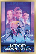 Netflix KPop Demon Hunters (2025) One Sheet Wall Poster - Gold Framed