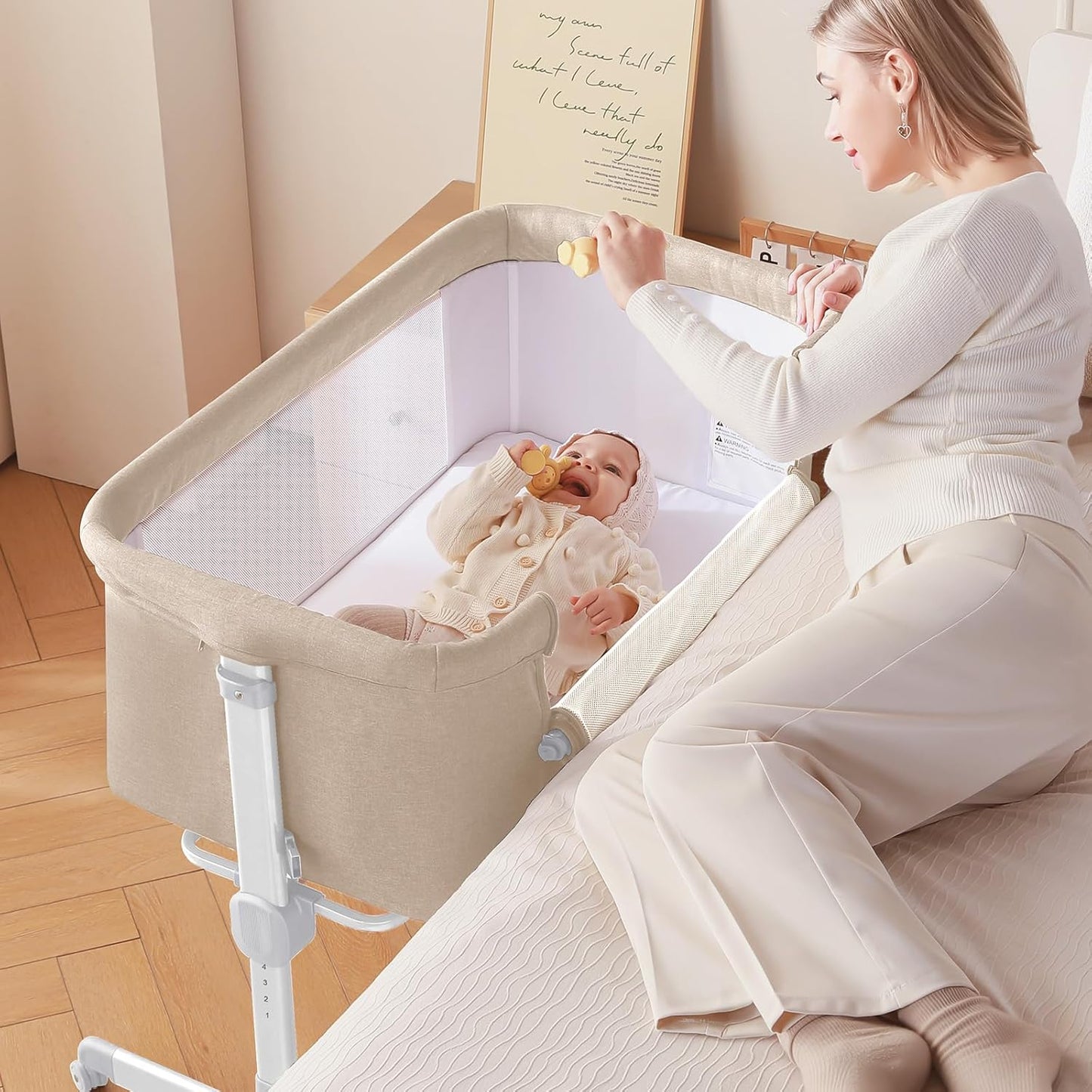 Larex Baby Bassinet 3 in 1 Bedside Sleeper for Newborns
