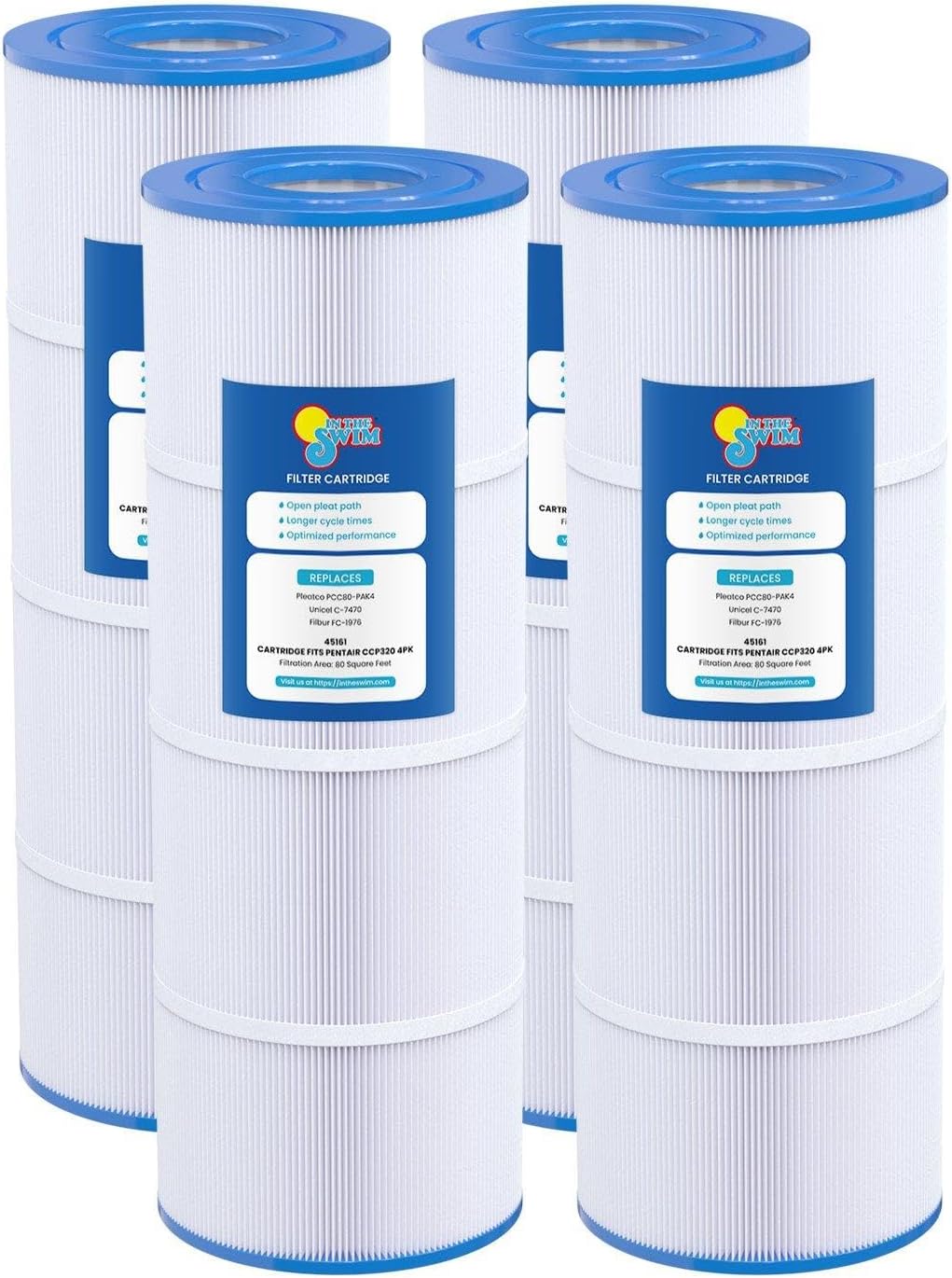 In The Swim Standard Pool Filter Cartridge 4-Pack for CCP320