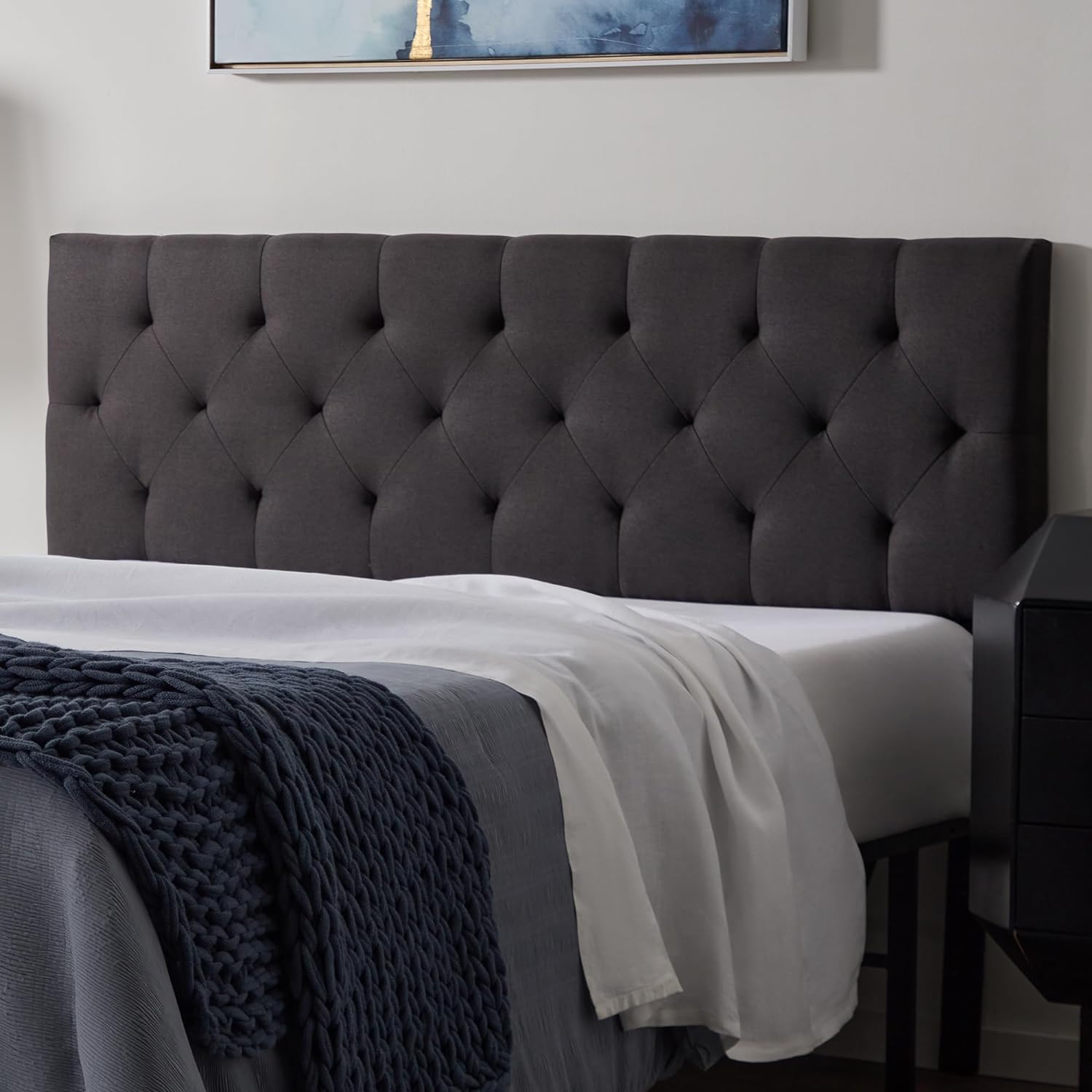Lucid Mid-Rise Upholstered Headboard - Stylish Diamond Tufted Design