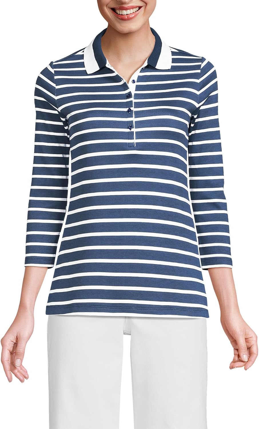 Lands' End Women's Supima Cotton Polo Shirt for Everyday Style