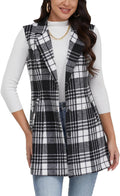 Plaid Vest for Women Sleeveless Blazer Jacket - Classic Warm