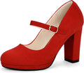 IDIFU IN4 Mary Jane Heels Closed Toe Pumps - Stable 4in Platform