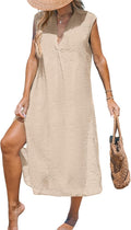 CUPSHE Women's Swimsuit Coverup Sleeveless Side Split Midi Dress