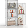 5 Pack Purse Organizer for Closet - Stackable Clear Handbag Display