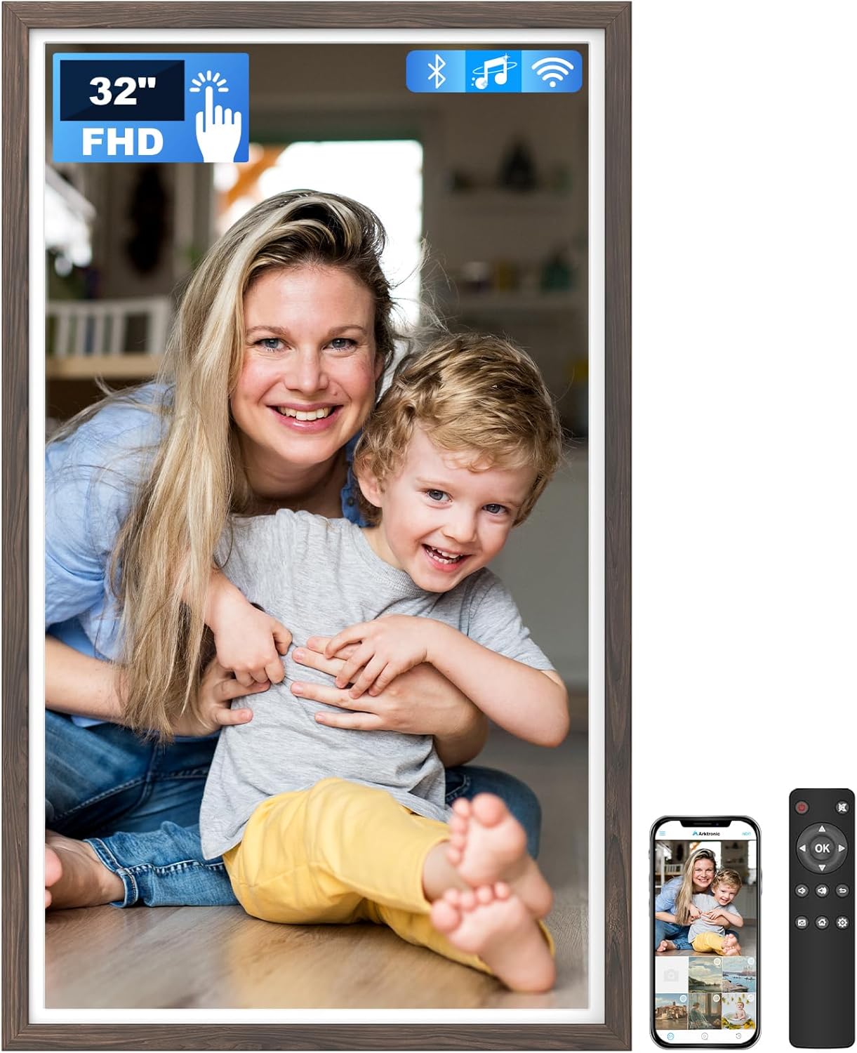 32 Inch FHD Digital Picture Frame with Touchscreen and WiFi