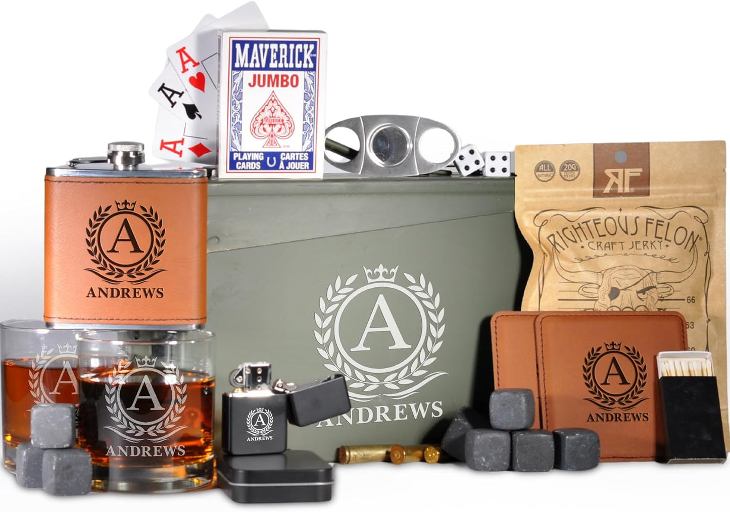 Personalized Ammo Box For Men - Custom Gift Set For Him