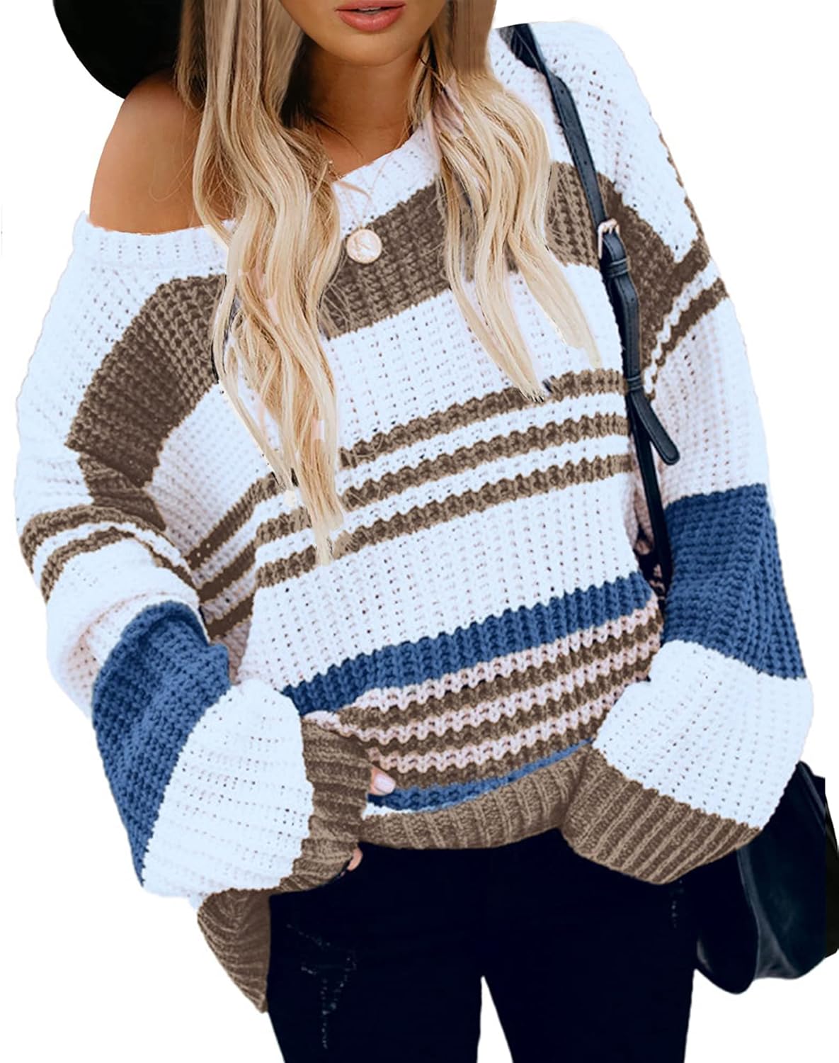 KIRUNDO Women's Color Block Short Sweater for Fall 2025 Style