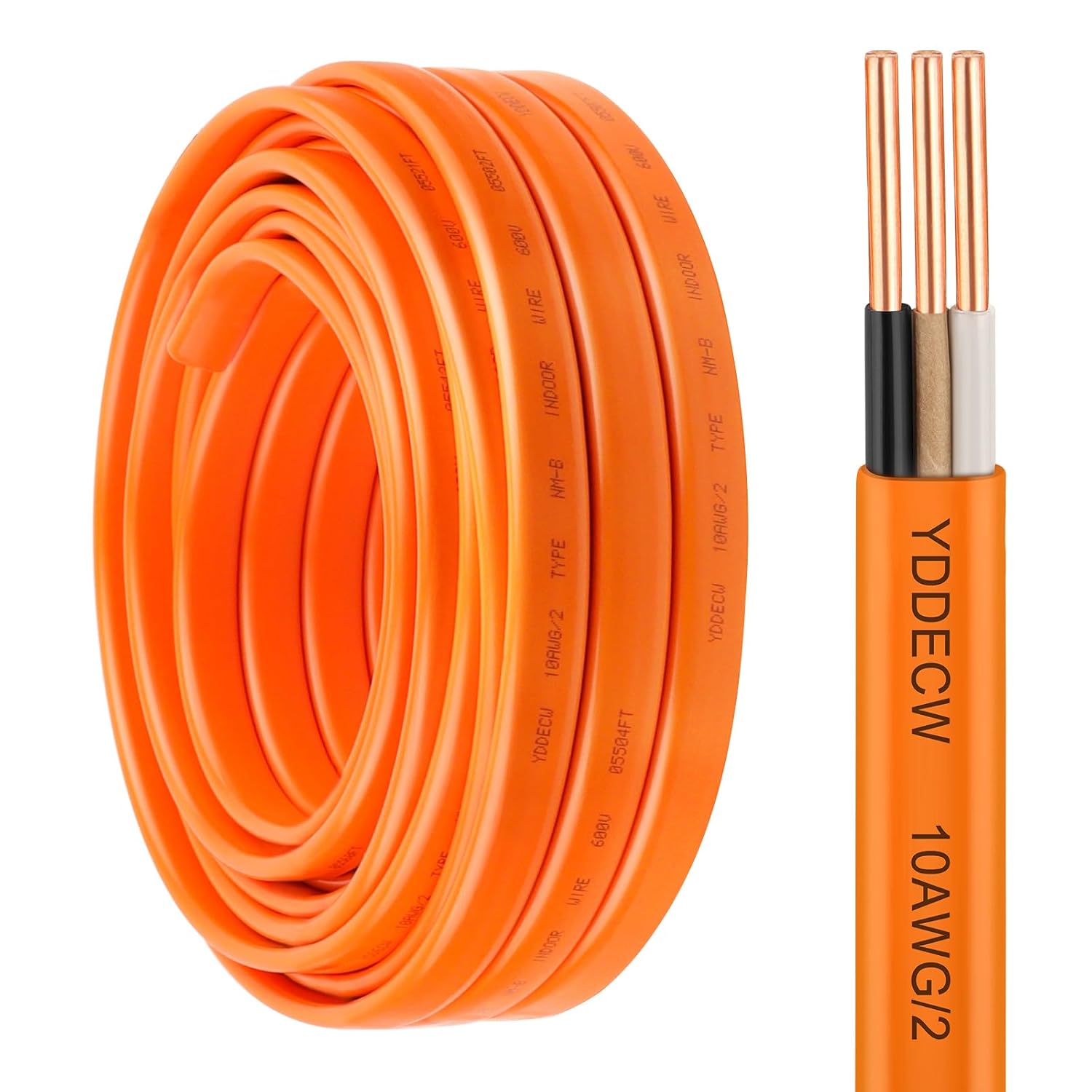 10/2 NM-B Wire with Ground - 25FT 10 Gauge Copper Cable