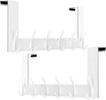Over The Door Hooks 6-Hook Rack - Space-Saving, Padded Door Protector