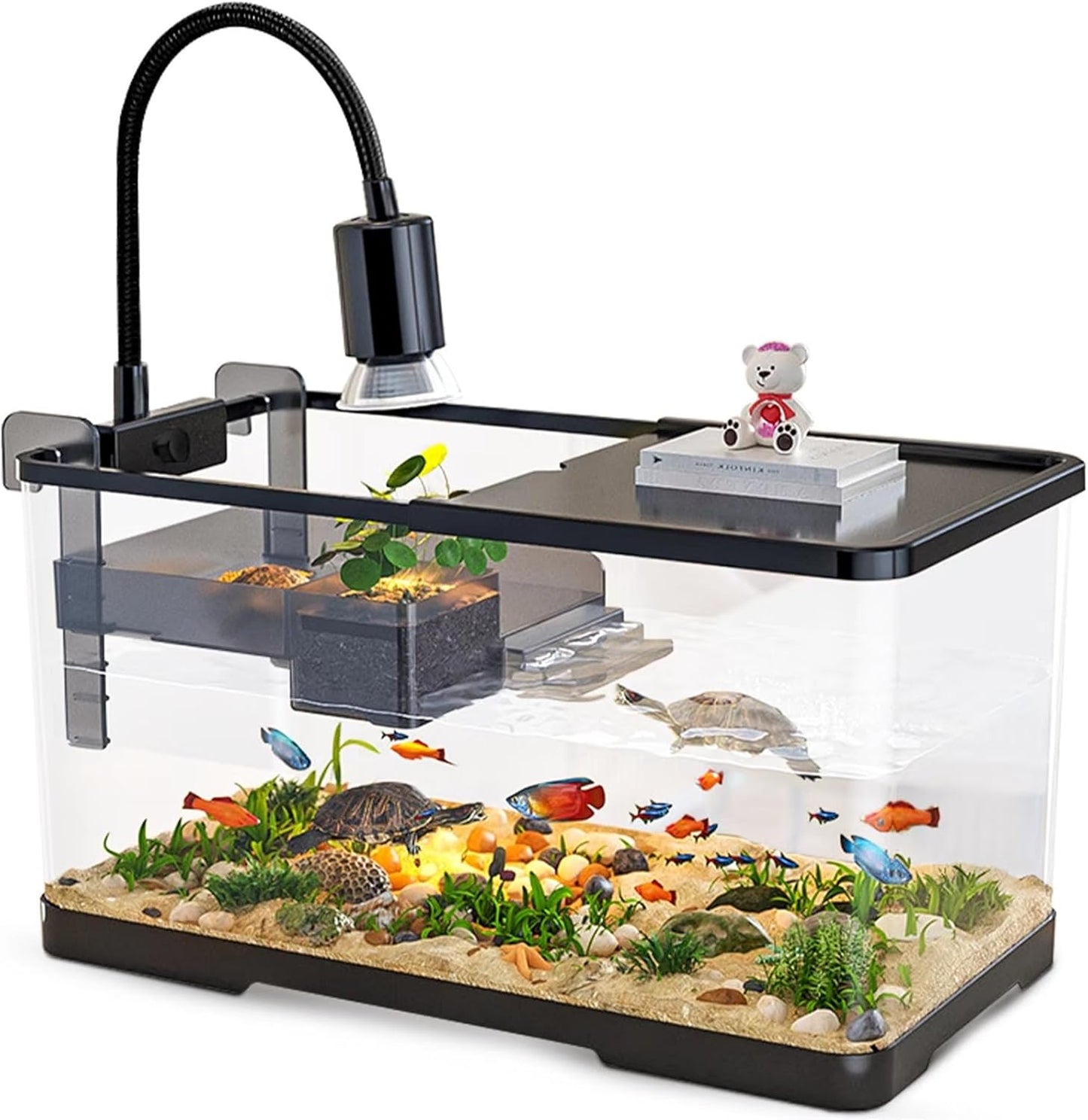 Turtle Tank Kit with Light and Filter Balls for Reptiles