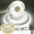65.6ft White COB LED Strip Light with RF Remote - Smooth Dimmable