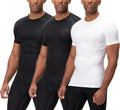 DEVOPS 3 Pack Men's Cool Dry Short Sleeve Compression Shirts