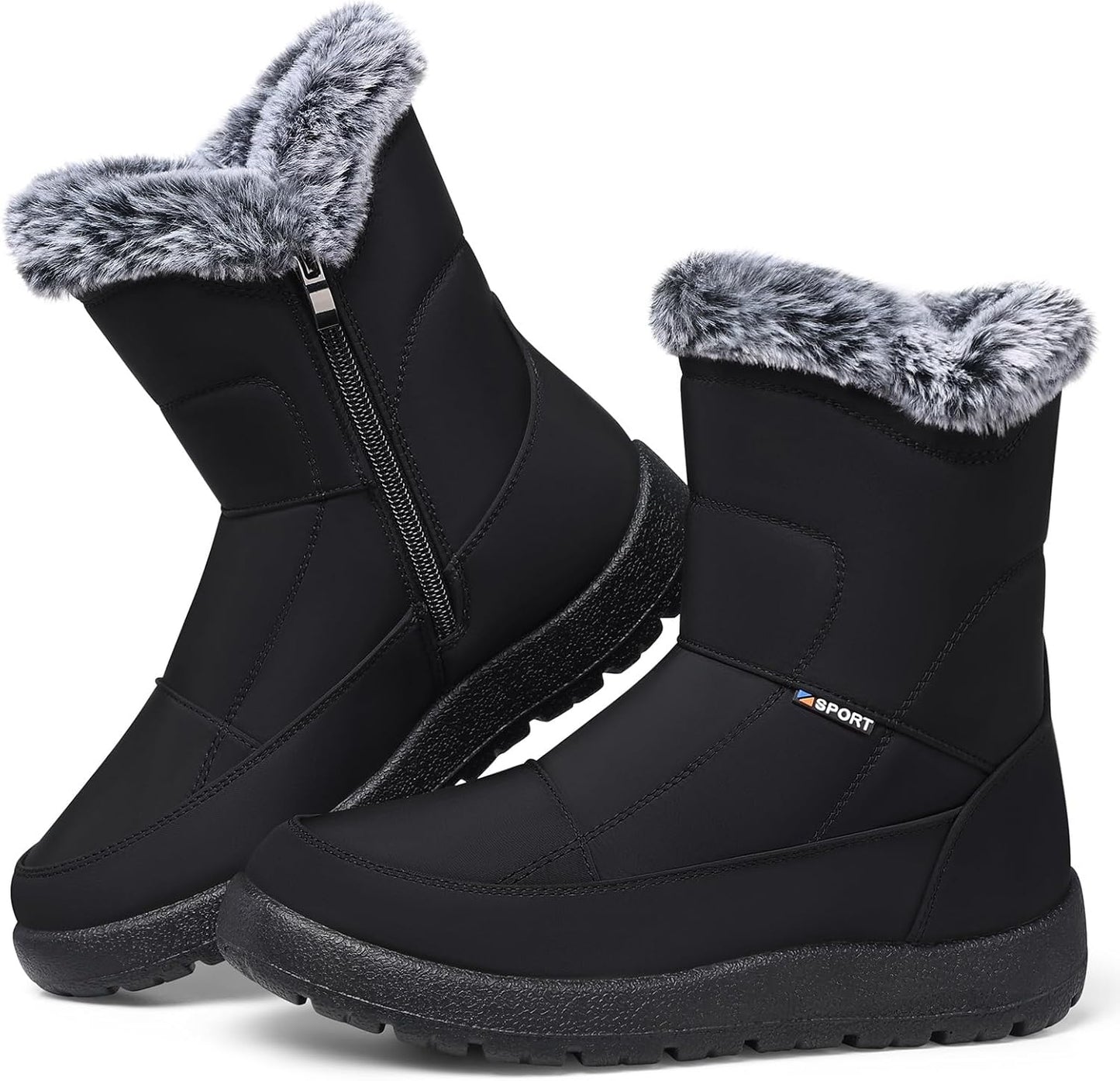 SHIBEVER Women's Snow Boots: Waterproof Fur Lined Comfort