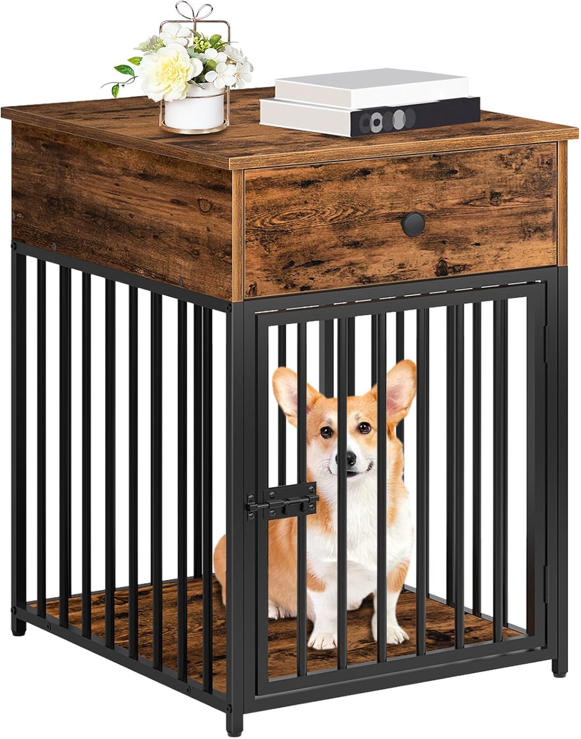 HOOBRO Dog Crate Furniture - Stylish Wooden Dog House for Pets