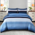 Ombre Blue Comforter Set King Size - Gradient Boho Bedding