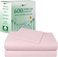 600 Thread Count Cotton Sateen Twin Bed Sheets - Blush Pink