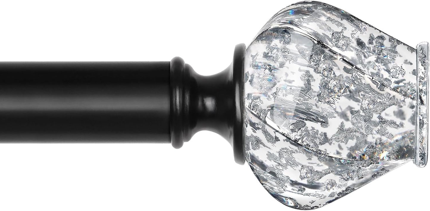 HOTOZON Black Curtain Rod 32-58 Inch - Stylish Heavy Duty Drapery Rod