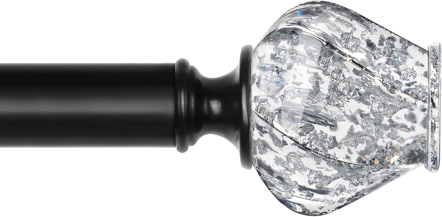 HOTOZON Black Curtain Rod 32-58 Inch - Stylish Heavy Duty Drapery Rod