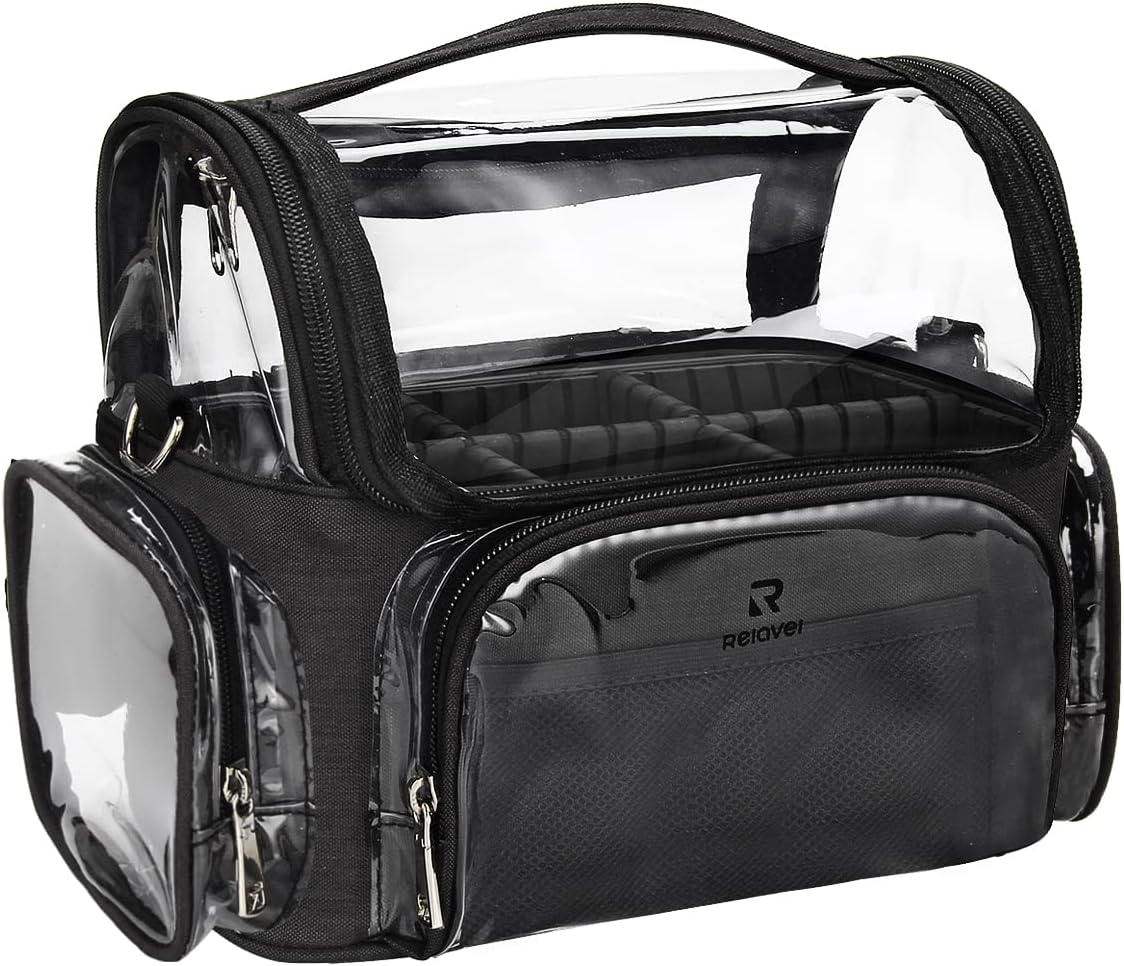 TANTO Clear Makeup Brush Case - Large Cosmetic Organizer Holder