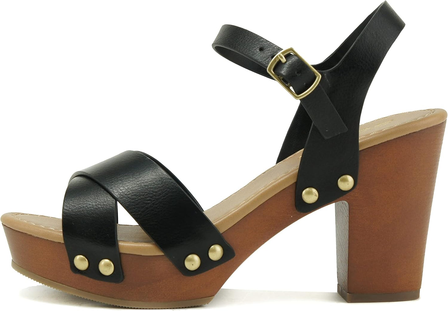 Soda MIGUEL Women Crisscross Band Chunky Platform Sandal