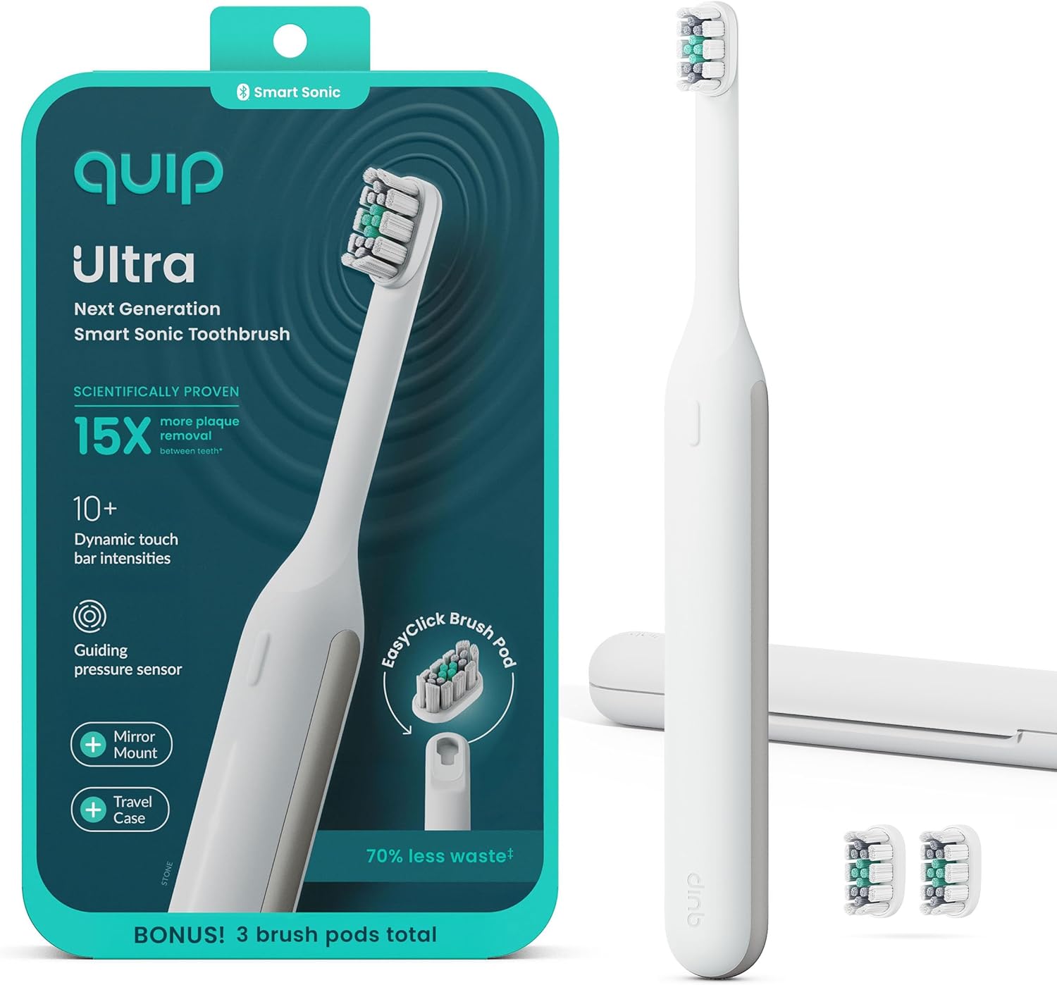 Quip Ultra Smart Toothbrush with Timed Electric Features