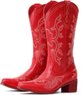 IUV Cowboy Boots For Women Western Embroidered Pointy Toe Boots