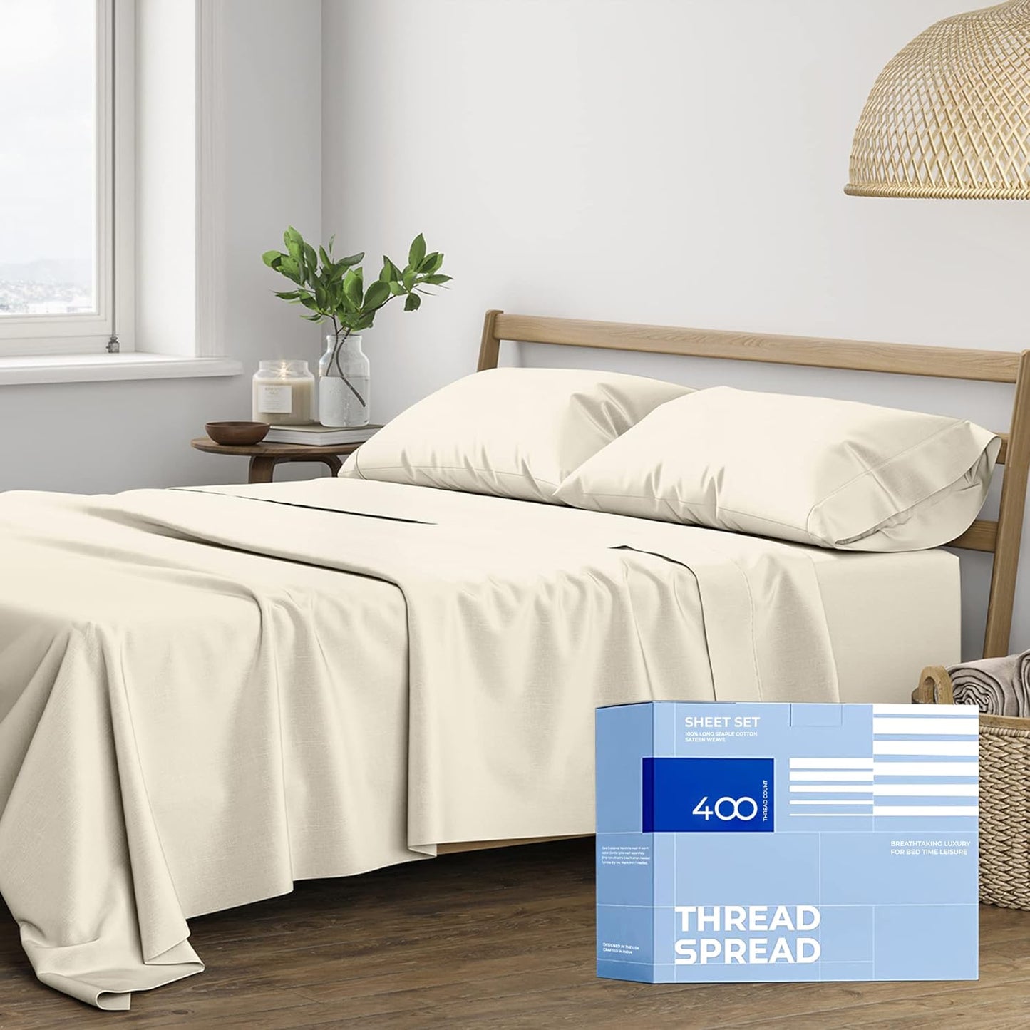 THREAD SPREAD King Size Sheets Set - Ultra Soft Cotton Sheets