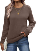 Zeagoo Fall Sweaters for Women 2025 Ribbed Knit Crewneck - Cozy