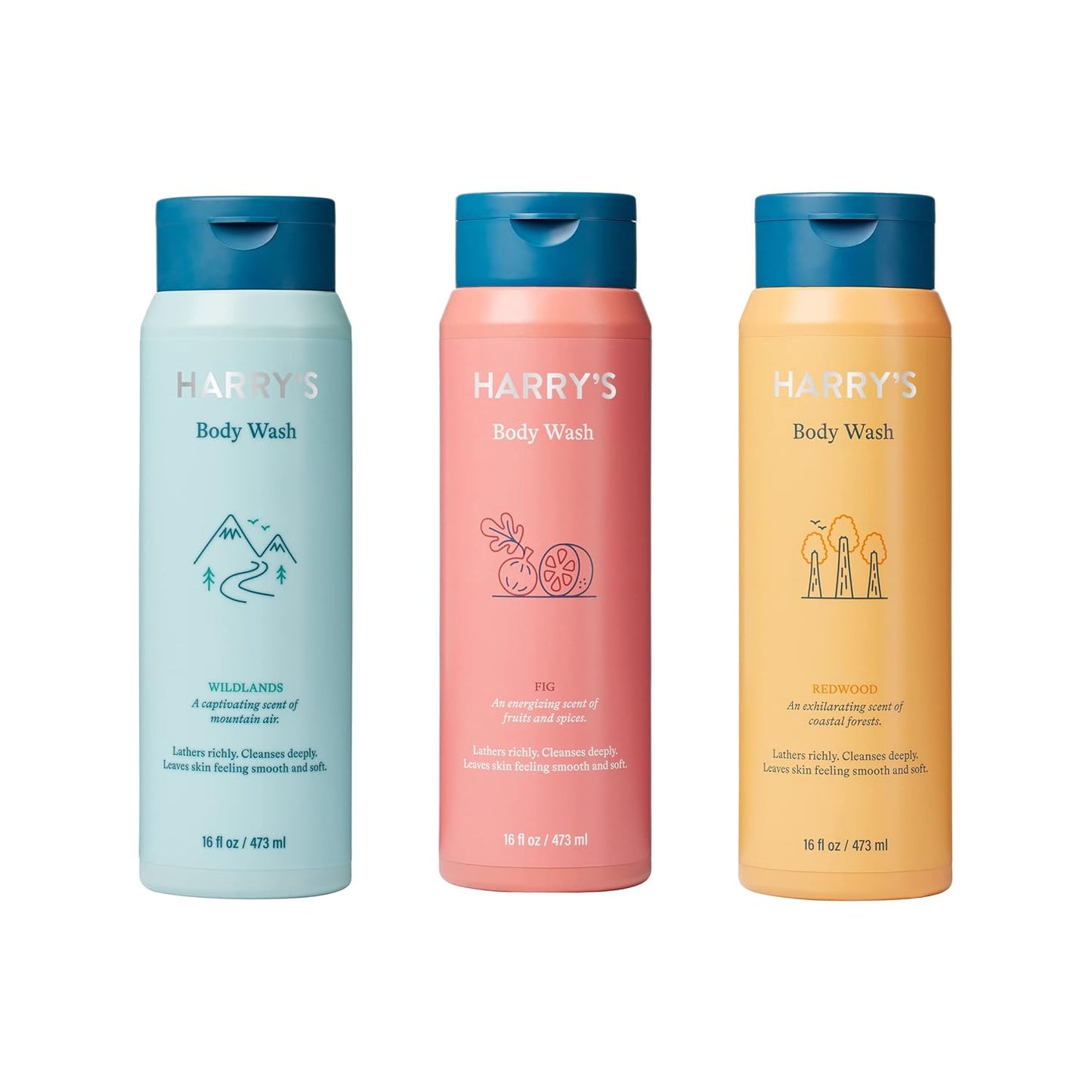 Harry's Men's Body Wash Variety Pack - Fig, Wildlands, Redwood
