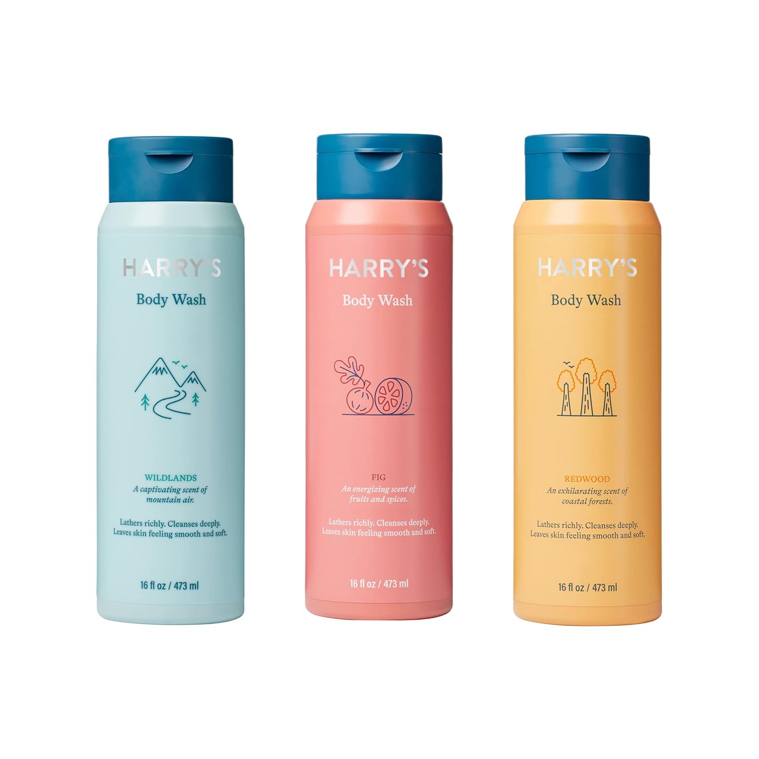 Harry's Men's Body Wash Variety Pack - Fig, Wildlands, Redwood