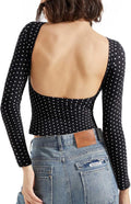 SUUKSESS Women Backless Going Out Tops Double Lined - Soft Open Back
