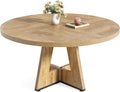 Round Dining Table 47 in for 4-6 People - Oak Conversation Table