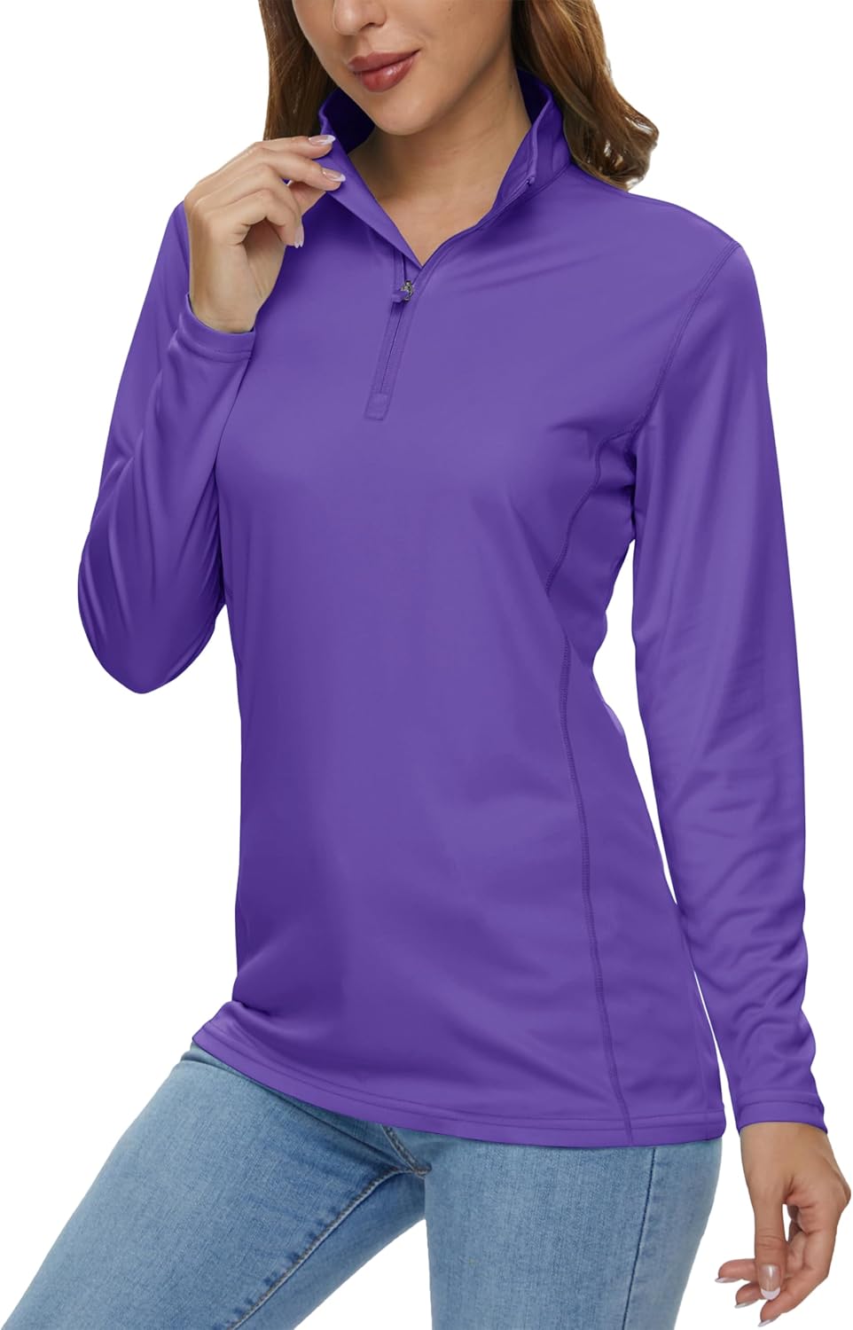 MAGCOMSEN Women's Long Sleeve 1/4 Zip UV Protection Shirts