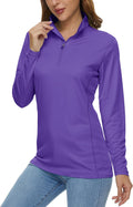 Women's UPF50+ 1/4 Zip Long Sleeve Active Shirt - Quick Dry