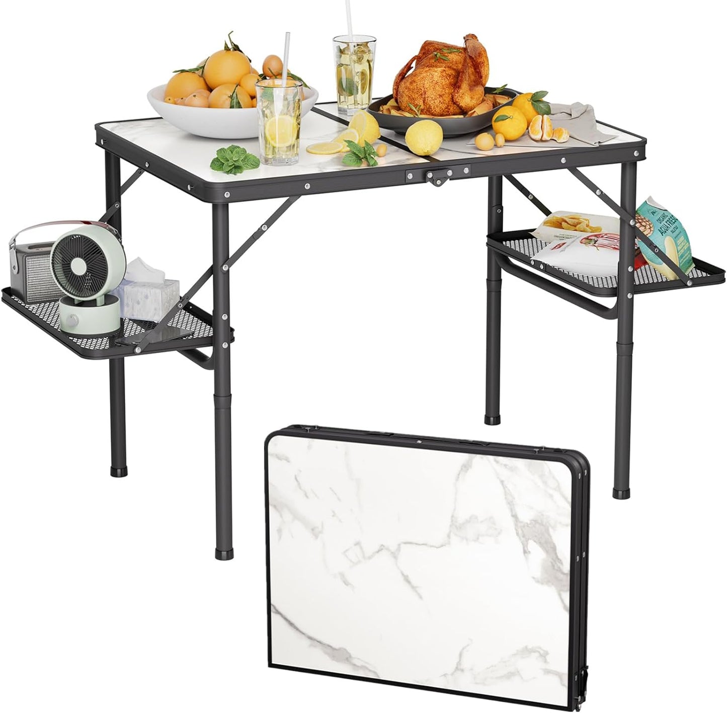 Titanker Folding Camping Table - Portable Picnic Table with Wings